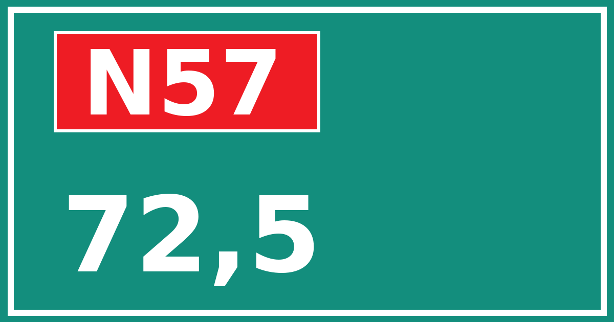 Hectometerbord N57 72,5
