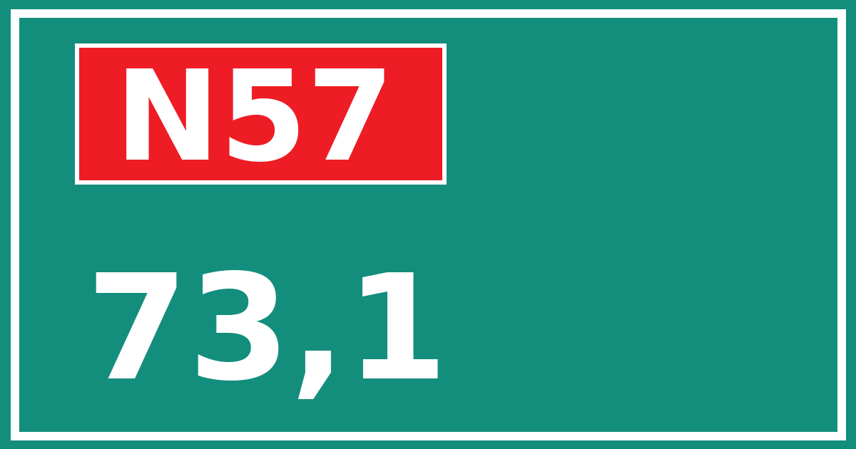 Hectometerbord N57 73,1