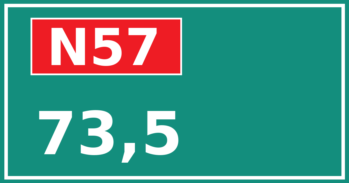 Hectometerbord N57 73,5