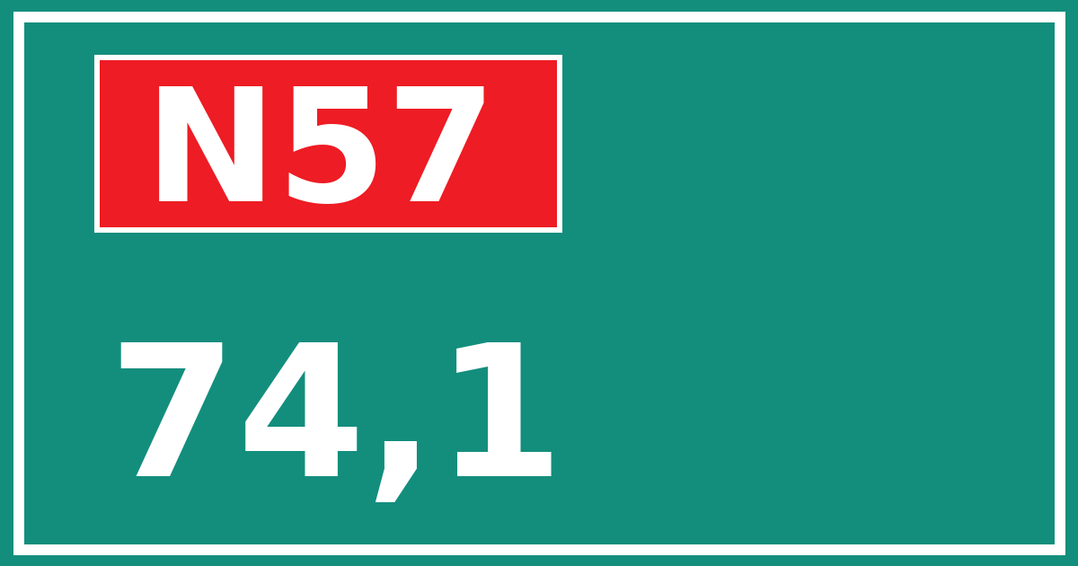 Hectometerbord N57 74,1