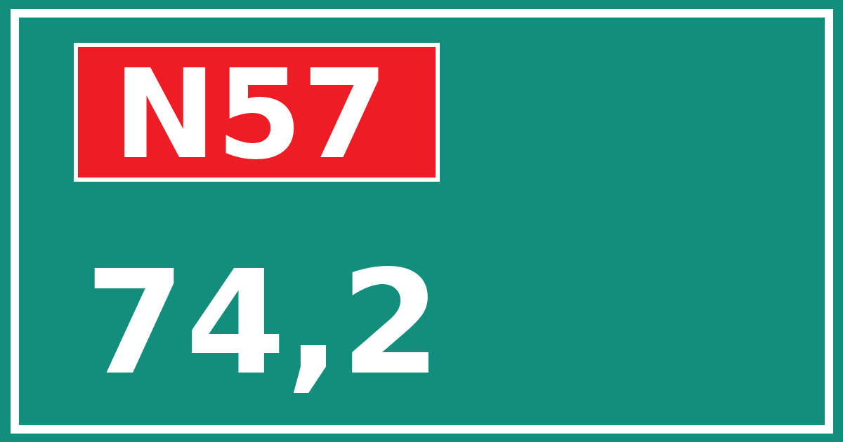 Hectometerbord N57 74,2