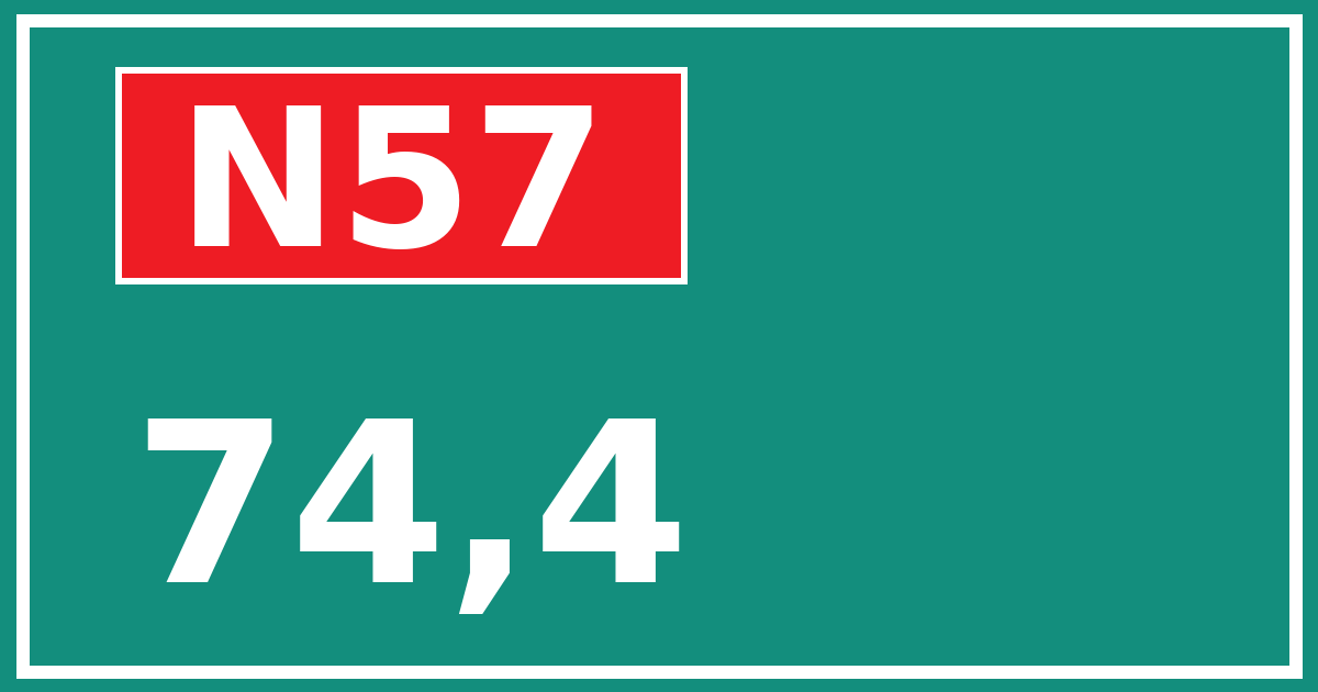 Hectometerbord N57 74,4