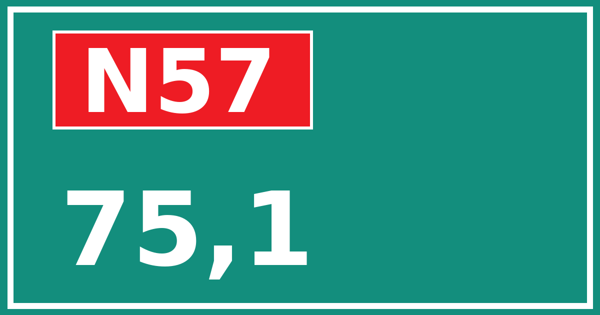 Hectometerbord N57 75,1