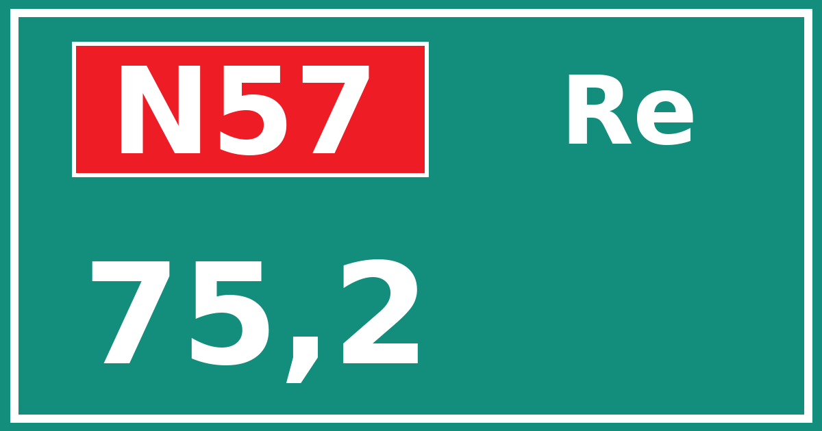 Hectometerbord N57 75,2 zijde Re