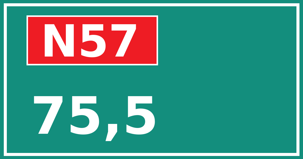 Hectometerbord N57 75,5