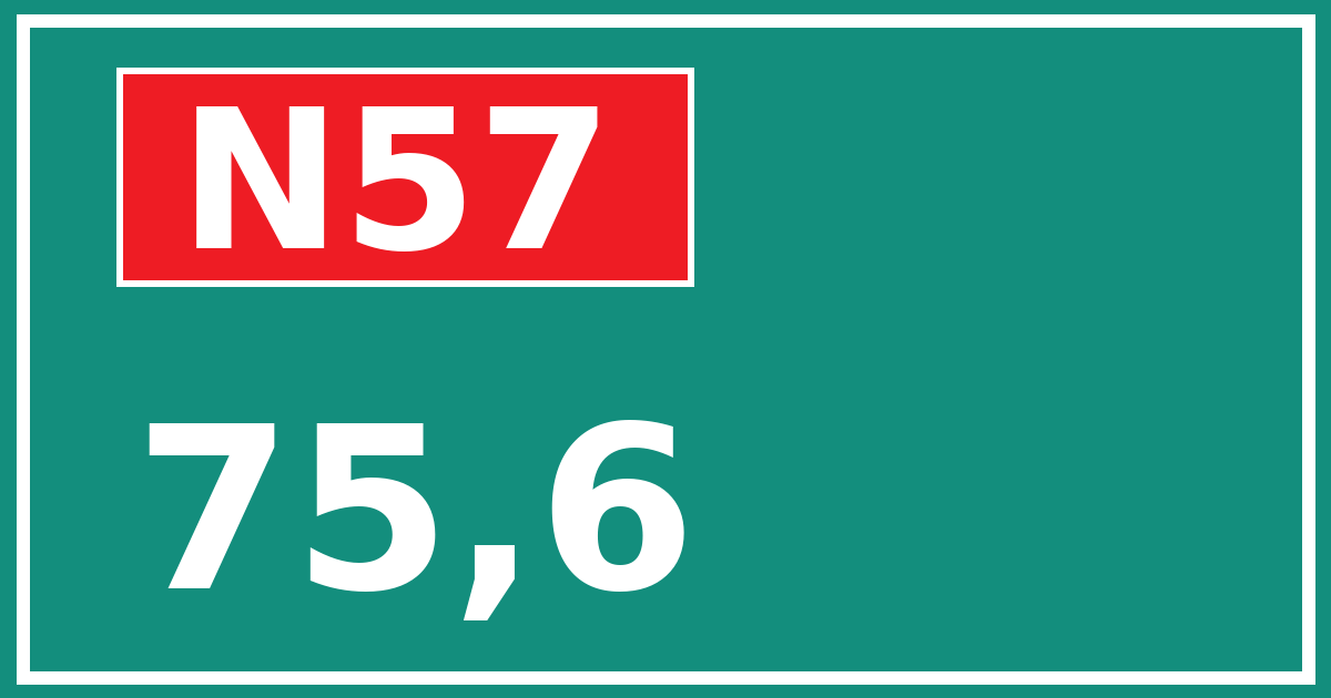 Hectometerbord N57 75,6