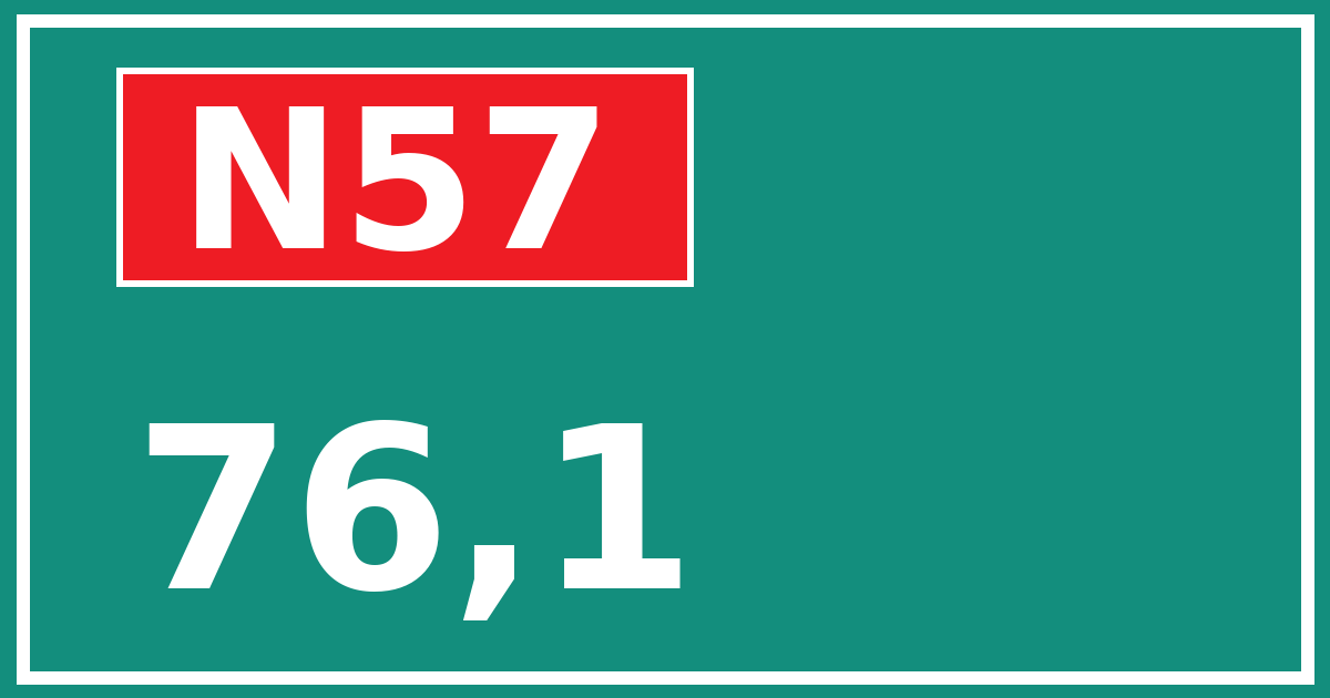 Hectometerbord N57 76,1