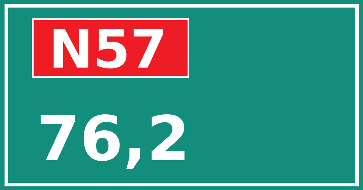 Hectometerbord N57 76,2