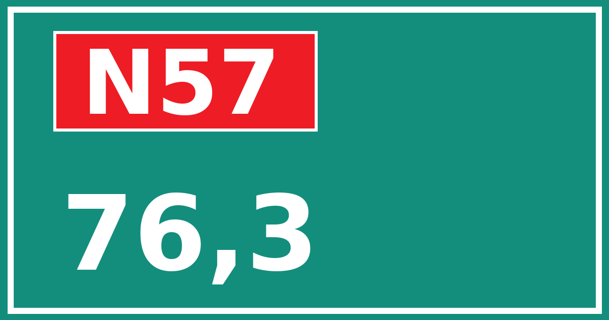 Hectometerbord N57 76,3