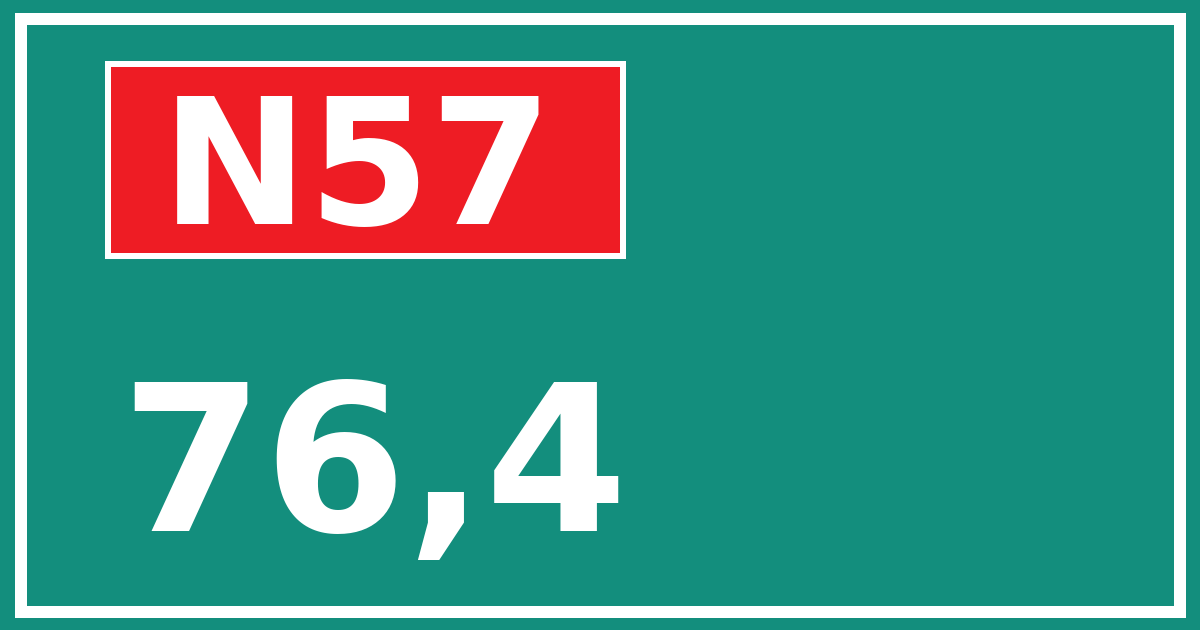 Hectometerbord N57 76,4