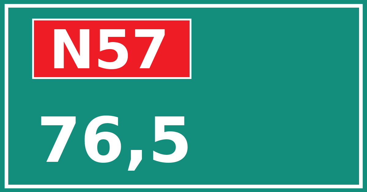Hectometerbord N57 76,5