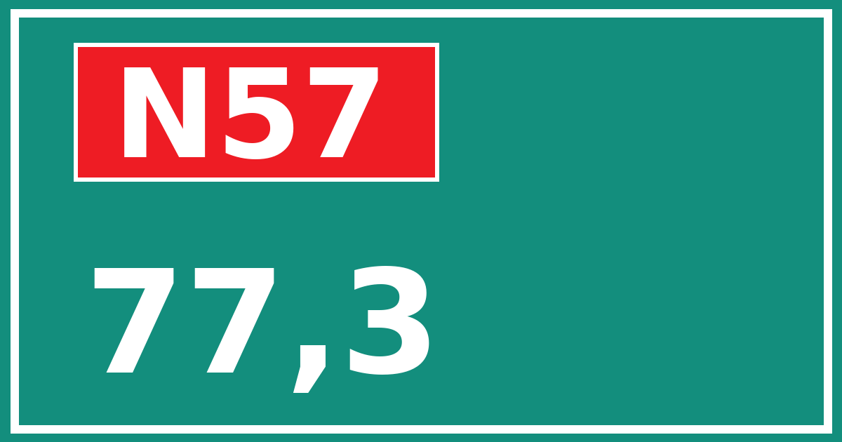 Hectometerbord N57 77,3