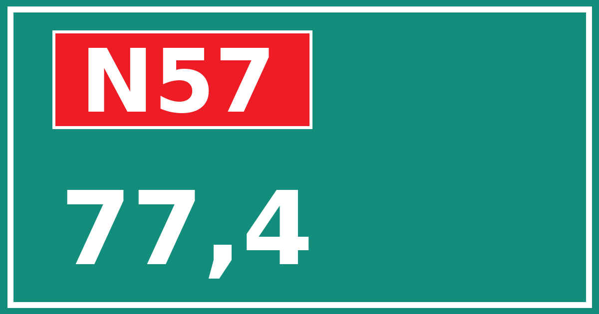 Hectometerbord N57 77,4