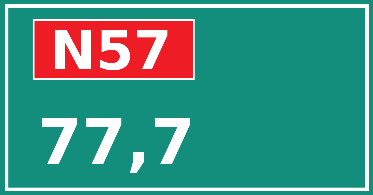 Hectometerbord N57 77,7