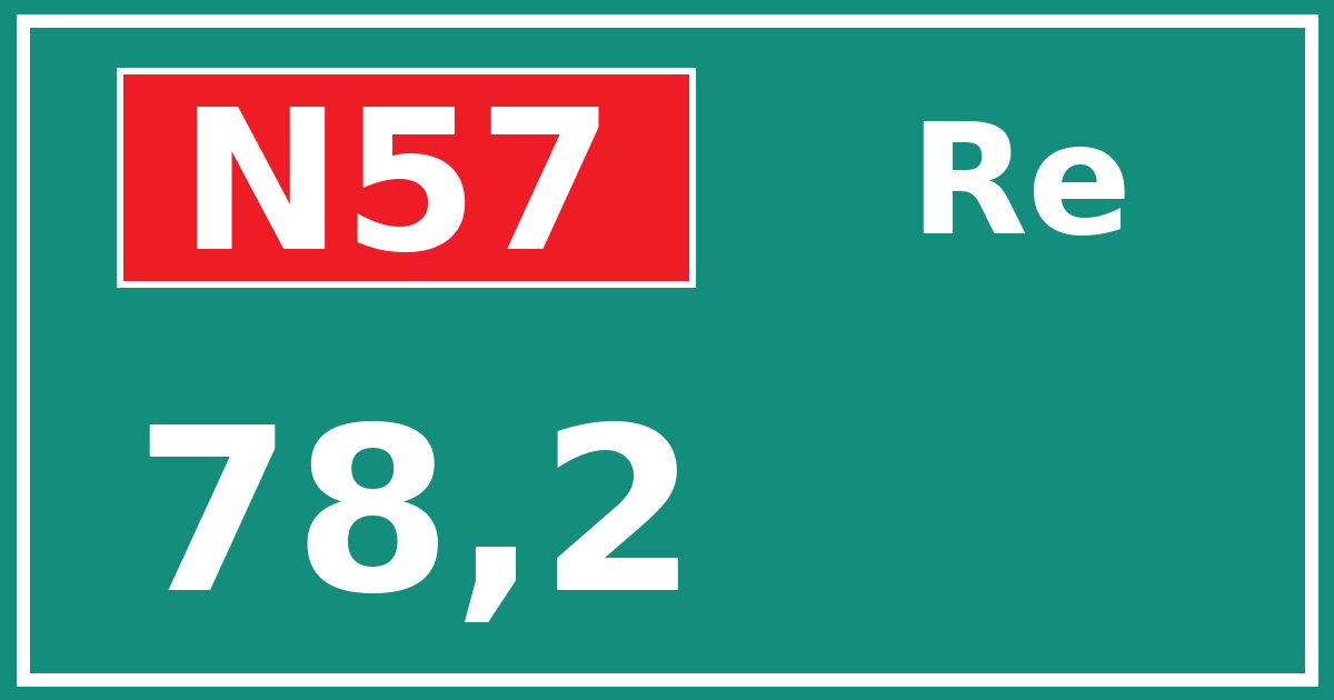 Hectometerbord N57 78,2 zijde Re