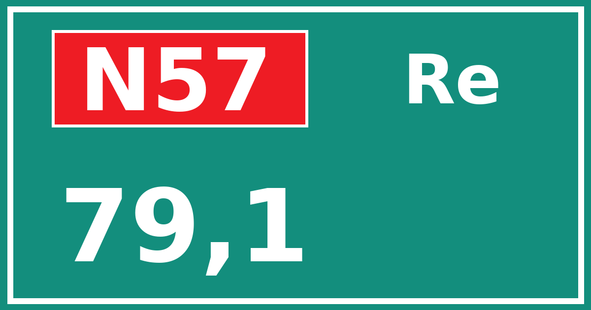 Hectometerbord N57 79,1 zijde Re