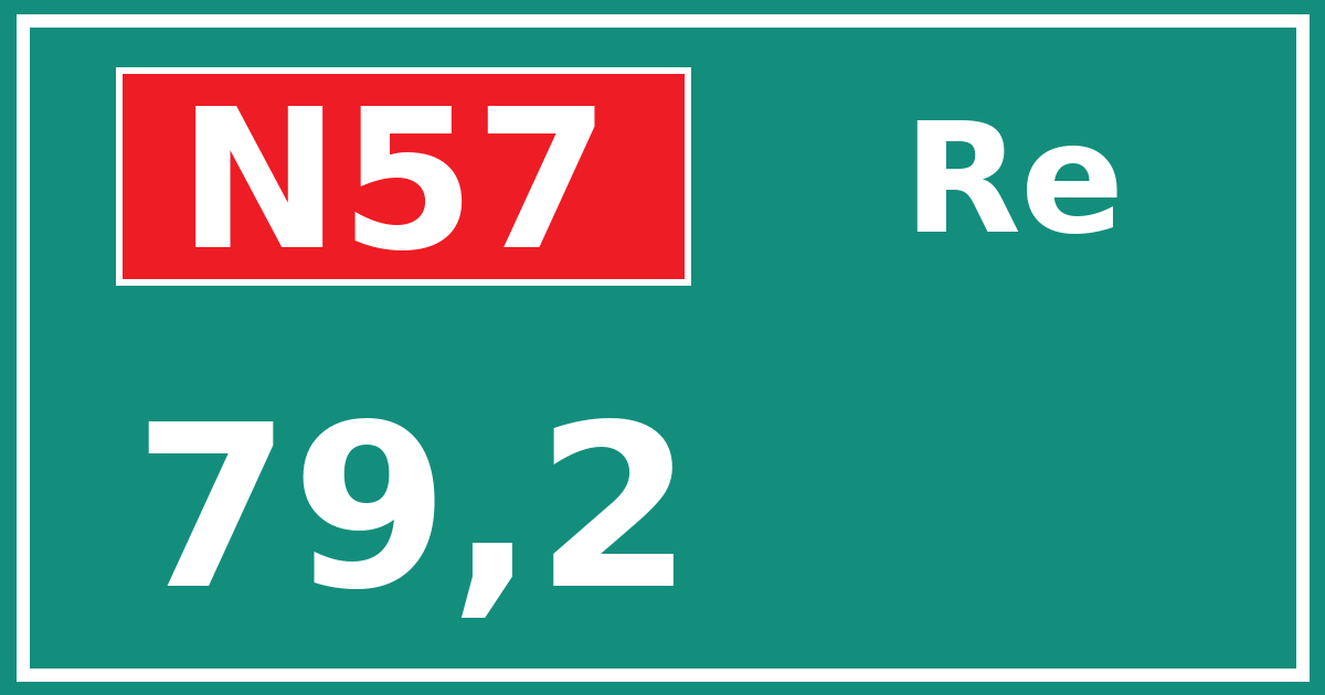 Hectometerbord N57 79,2 zijde Re