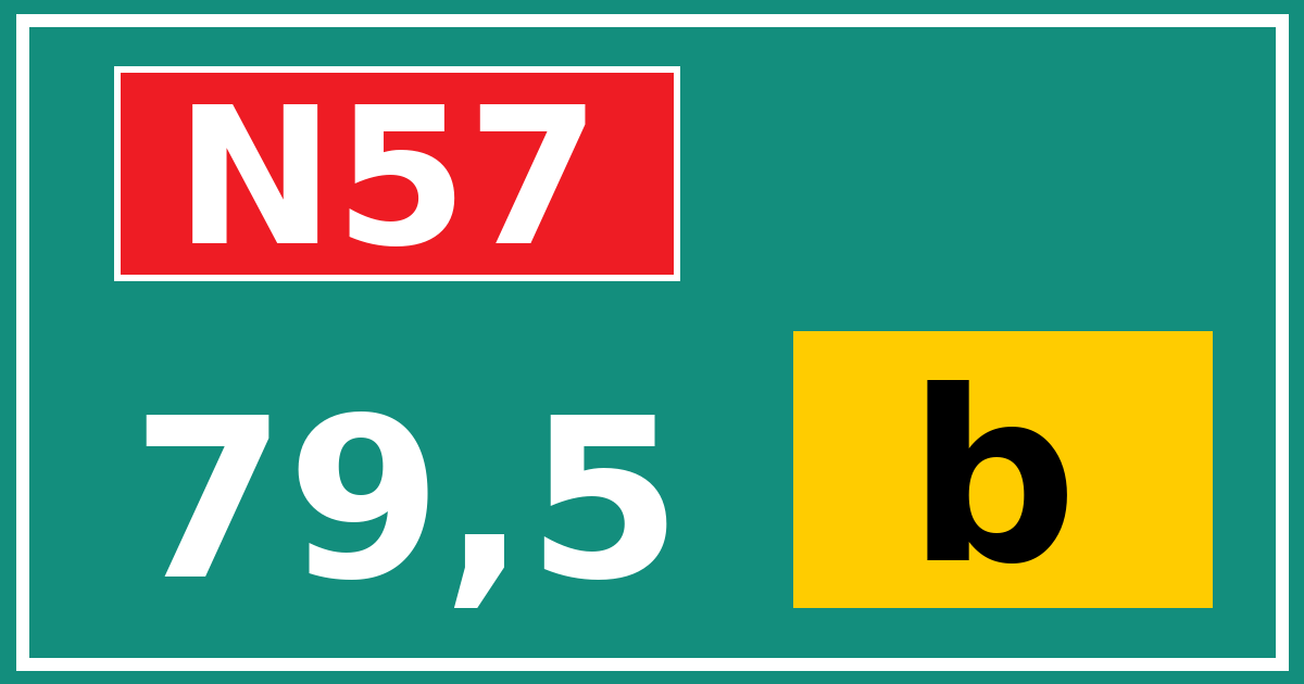 Hectometerbord N57 79,5 letter b