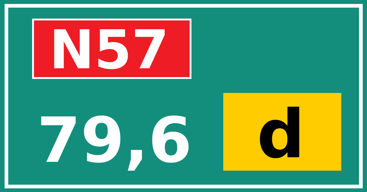 Hectometerbord N57 79,6 letter d