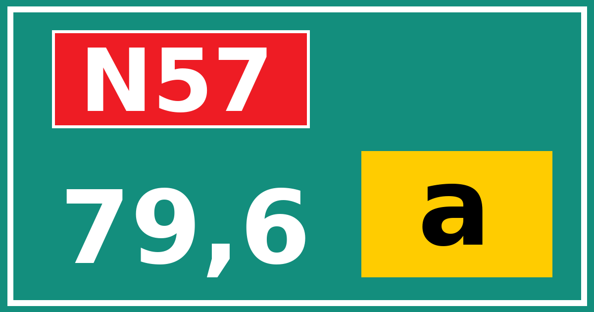 Hectometerbord N57 79,6 letter a