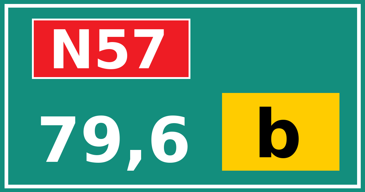 Hectometerbord N57 79,6 letter b