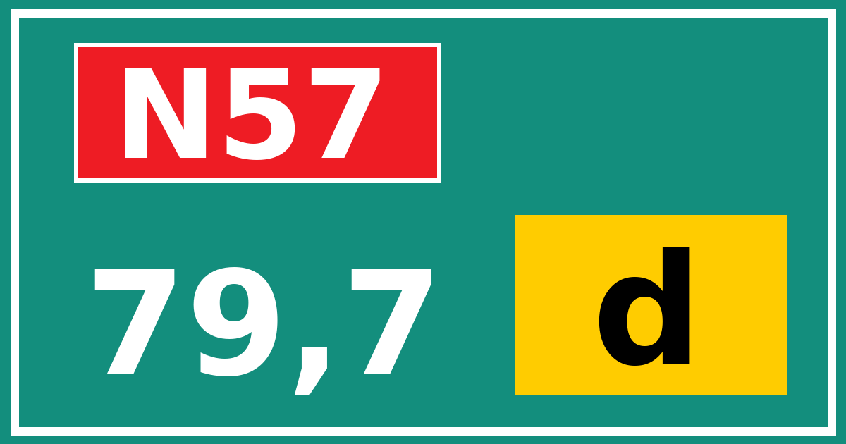 Hectometerbord N57 79,7 letter d