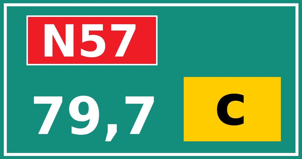 Hectometerbord N57 79,7 letter c
