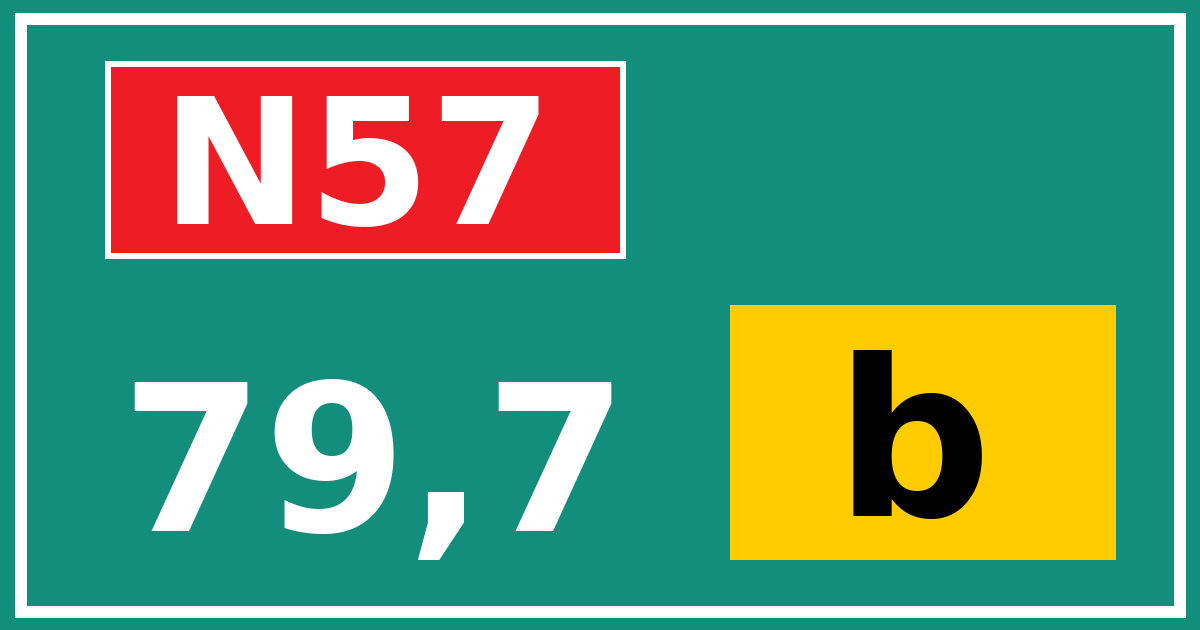 Hectometerbord N57 79,7 letter b