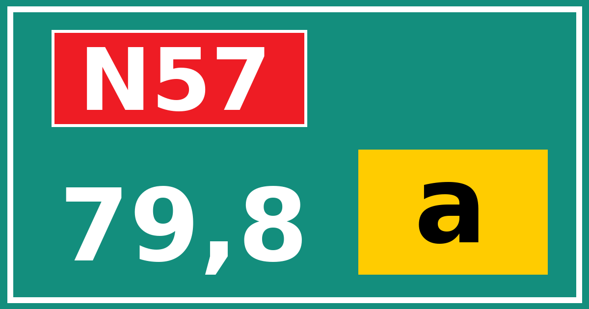 Hectometerbord N57 79,8 letter a