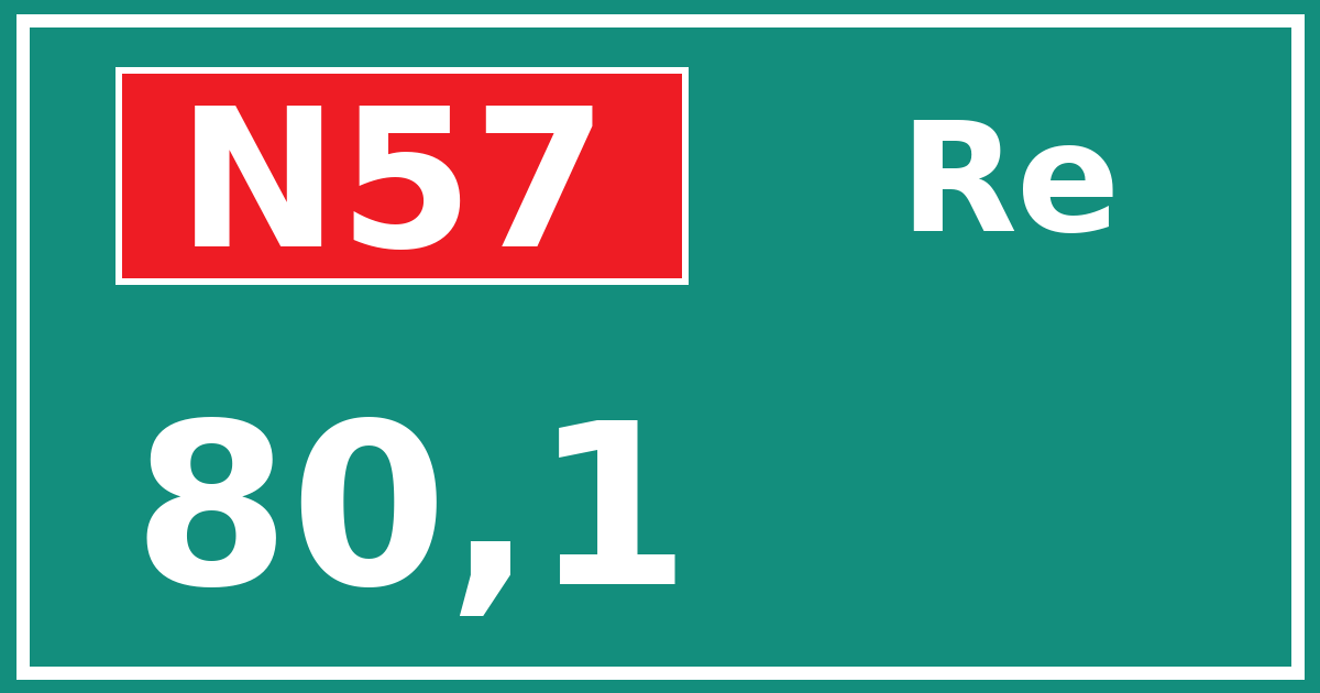 Hectometerbord N57 80,1 zijde Re