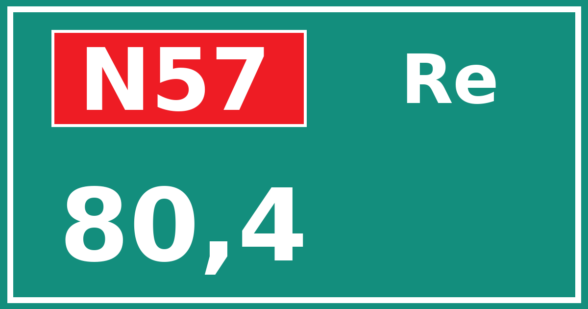 Hectometerbord N57 80,4 zijde Re