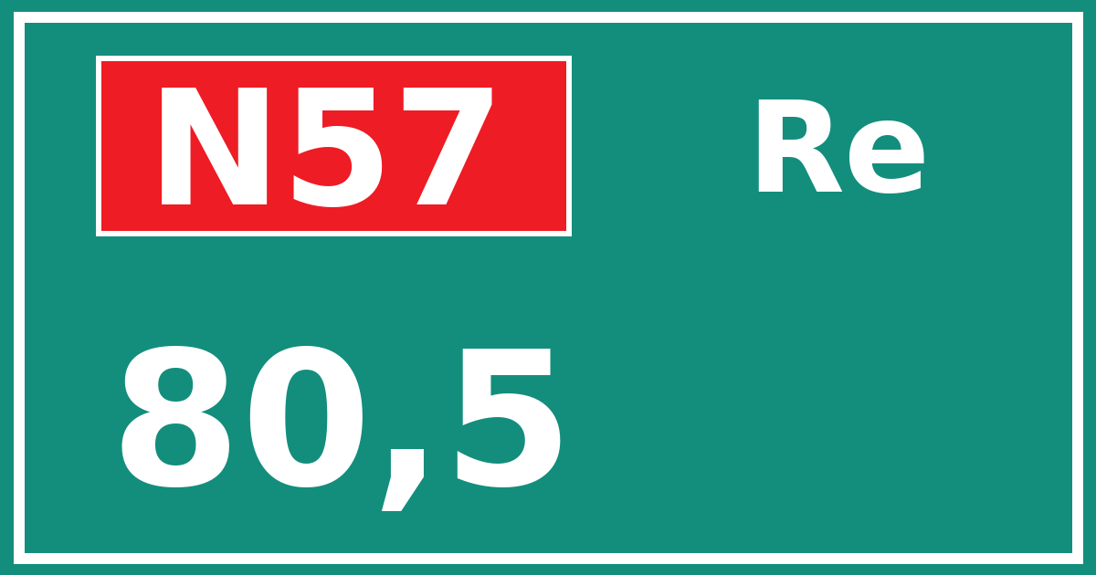 Hectometerbord N57 80,5 zijde Re