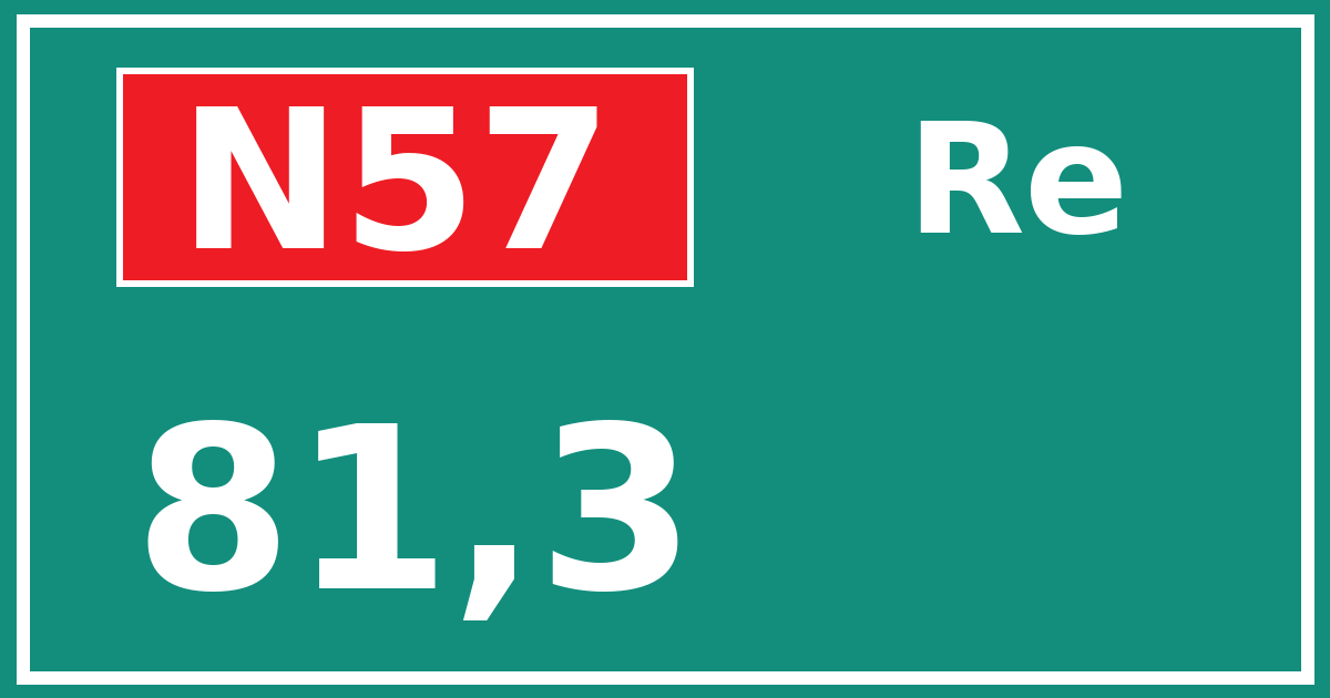 Hectometerbord N57 81,3 zijde Re