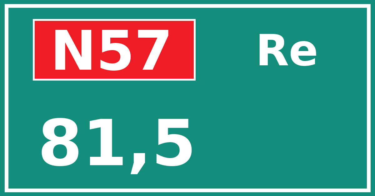 Hectometerbord N57 81,5 zijde Re