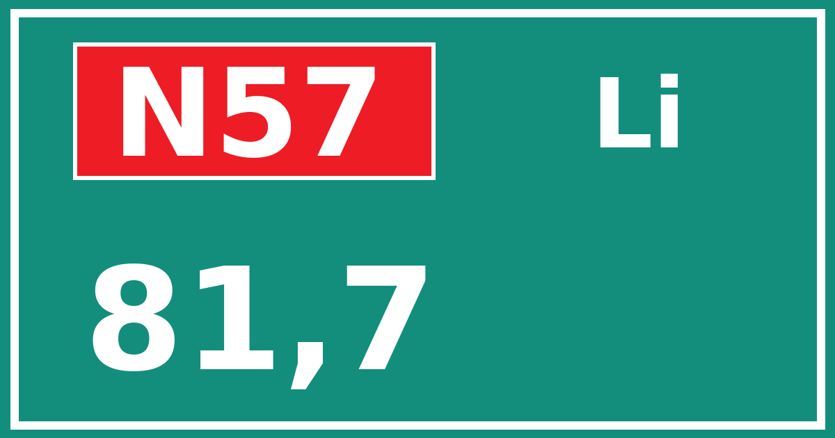 Hectometerbord N57 81,7 zijde Li