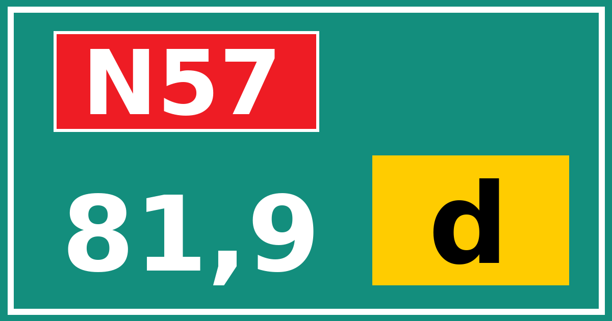 Hectometerbord N57 81,9 letter d