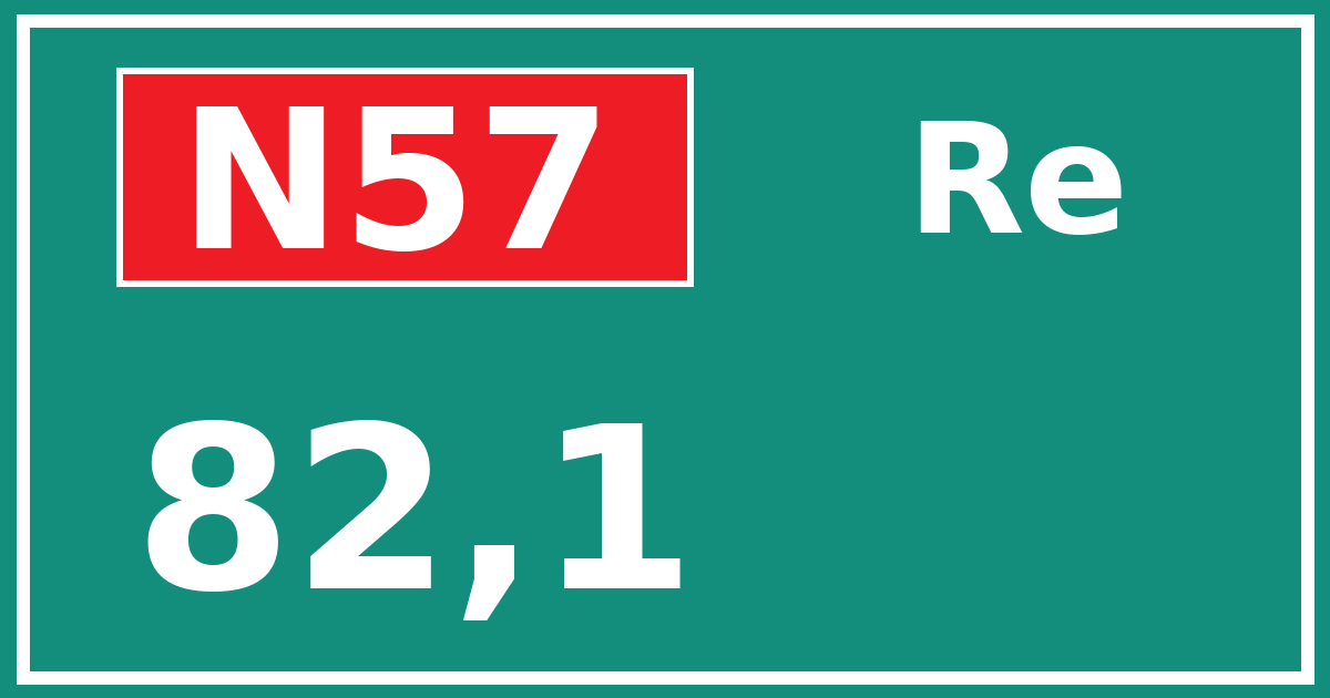 Hectometerbord N57 82,1 zijde Re