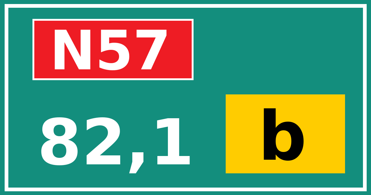 Hectometerbord N57 82,1 letter b