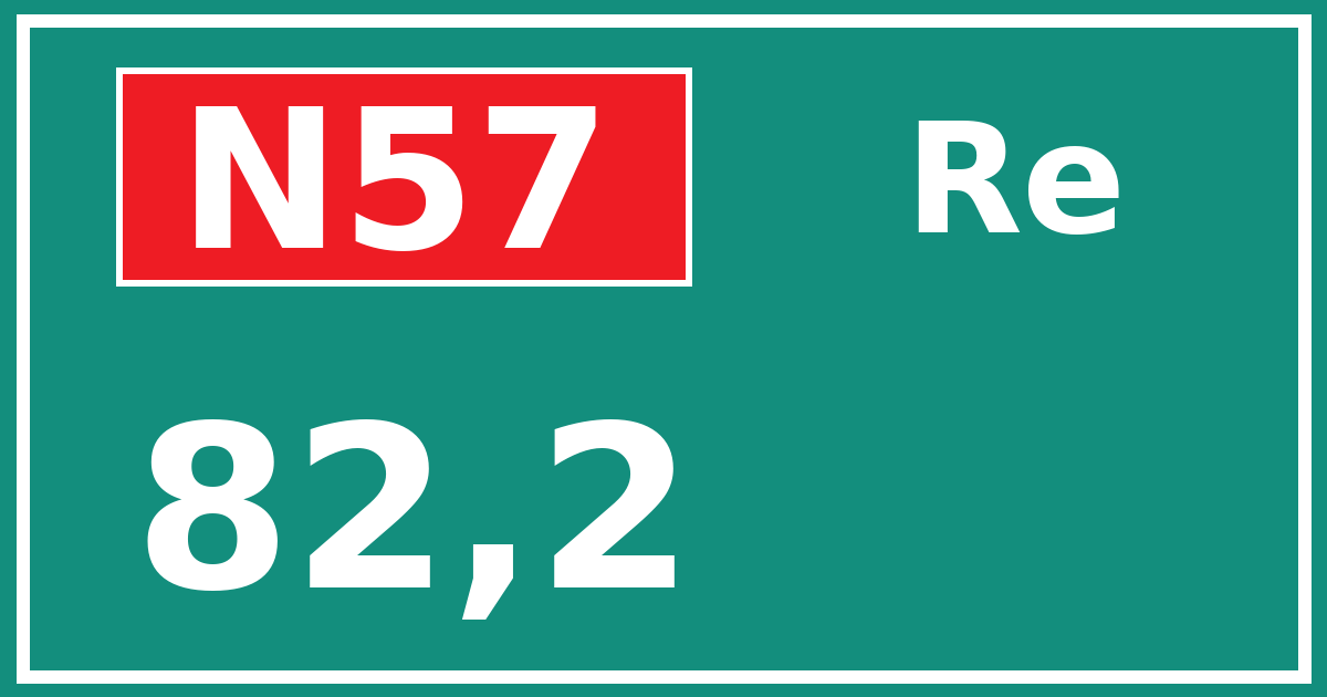 Hectometerbord N57 82,2 zijde Re