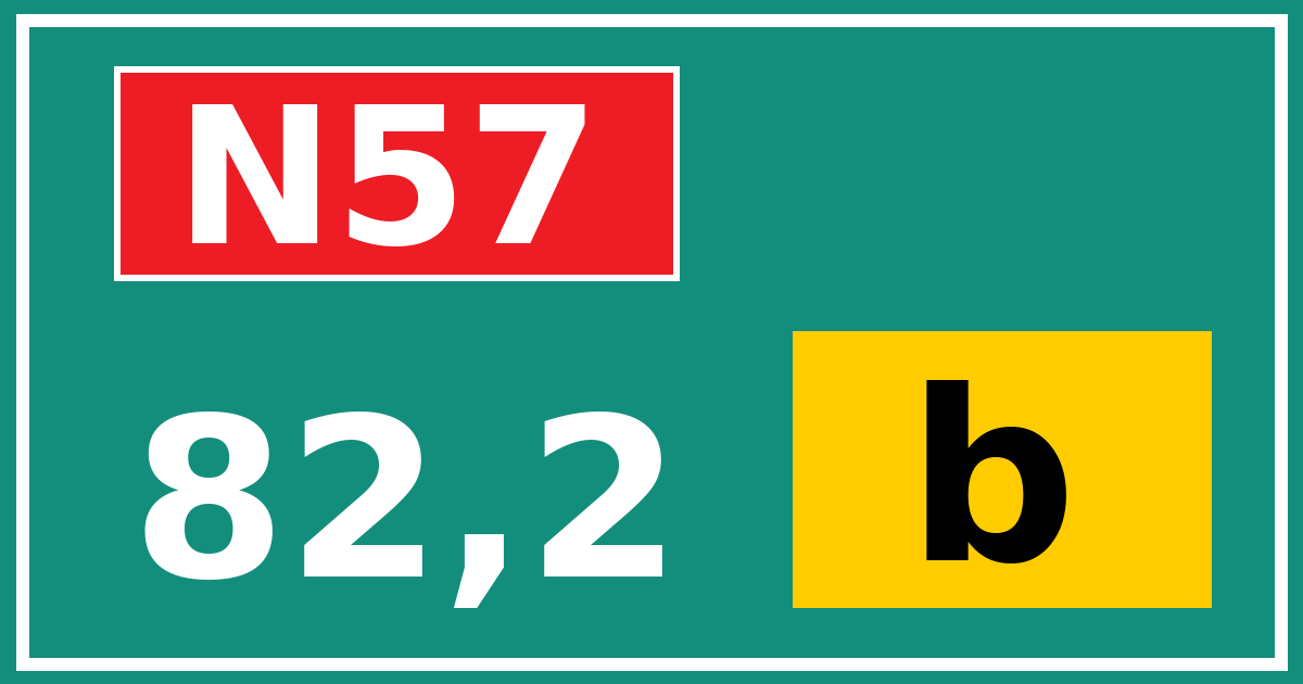 Hectometerbord N57 82,2 letter b