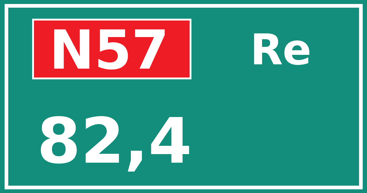 Hectometerbord N57 82,4 zijde Re