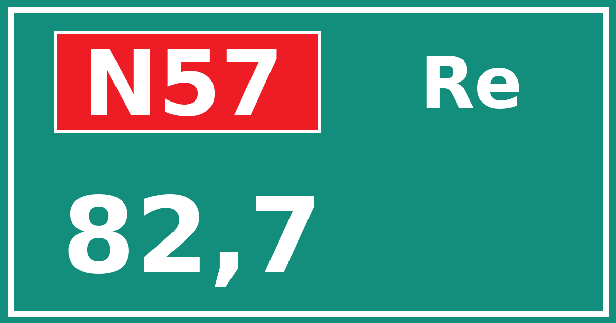Hectometerbord N57 82,7 zijde Re