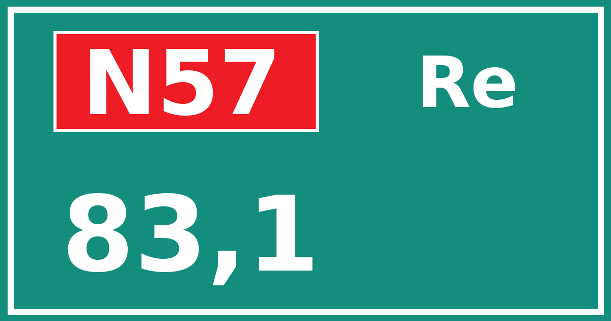 Hectometerbord N57 83,1 zijde Re