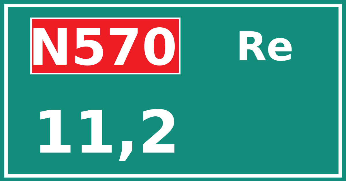 Hectometerbord N570 11,2 zijde Re