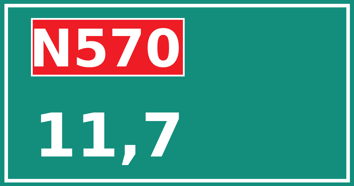 Hectometerbord N570 11,7