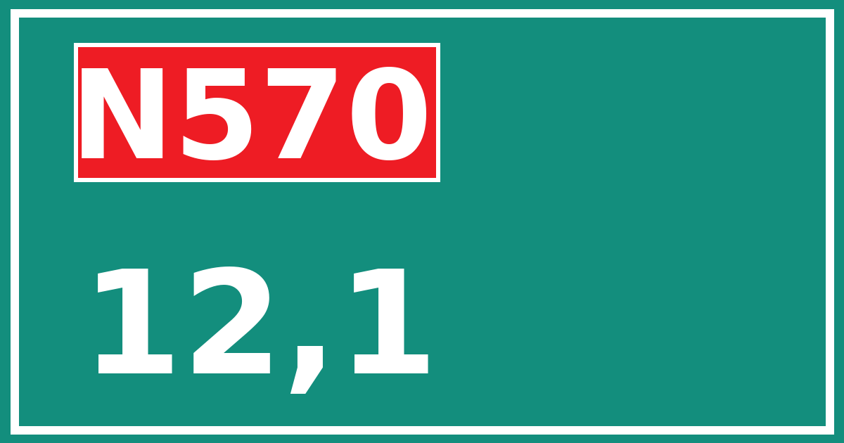 Hectometerbord N570 12,1