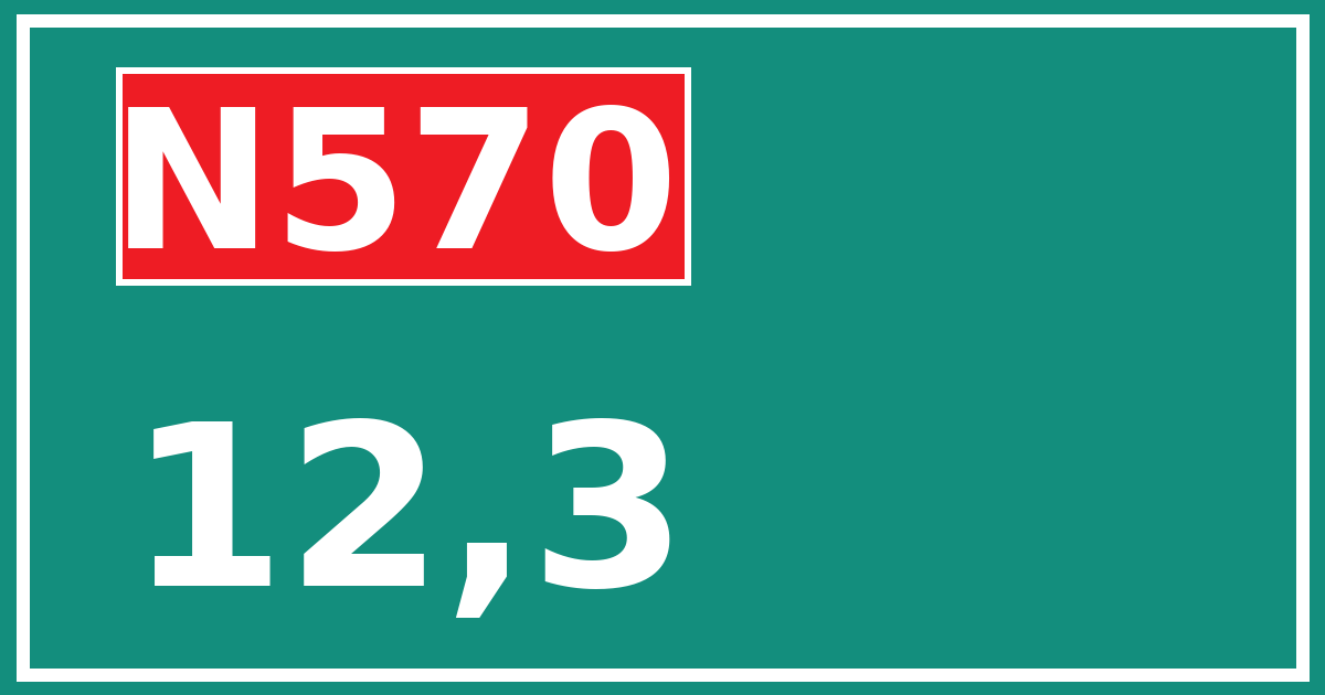 Hectometerbord N570 12,3