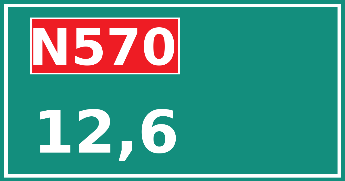 Hectometerbord N570 12,6