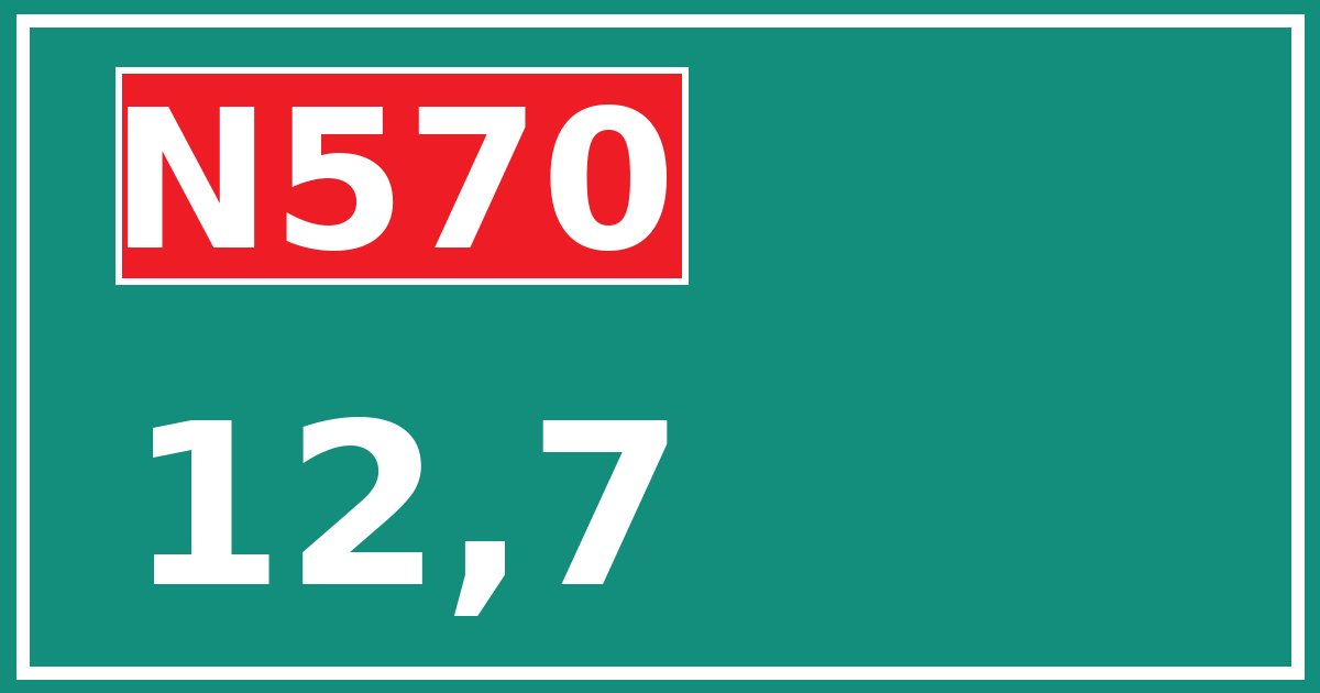 Hectometerbord N570 12,7