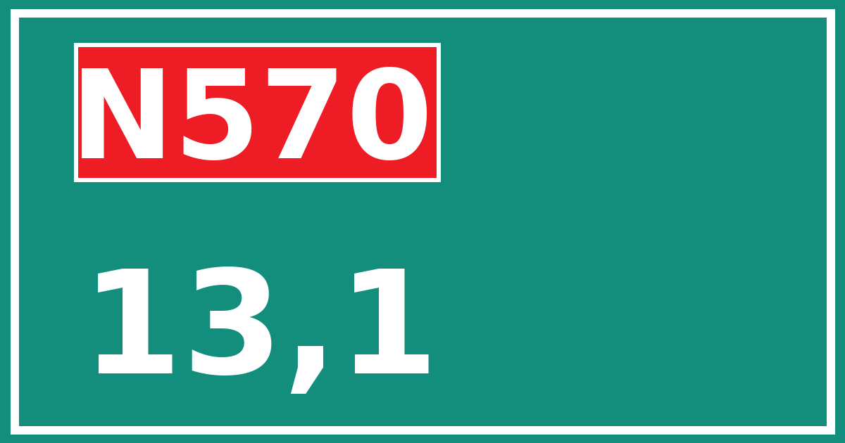 Hectometerbord N570 13,1